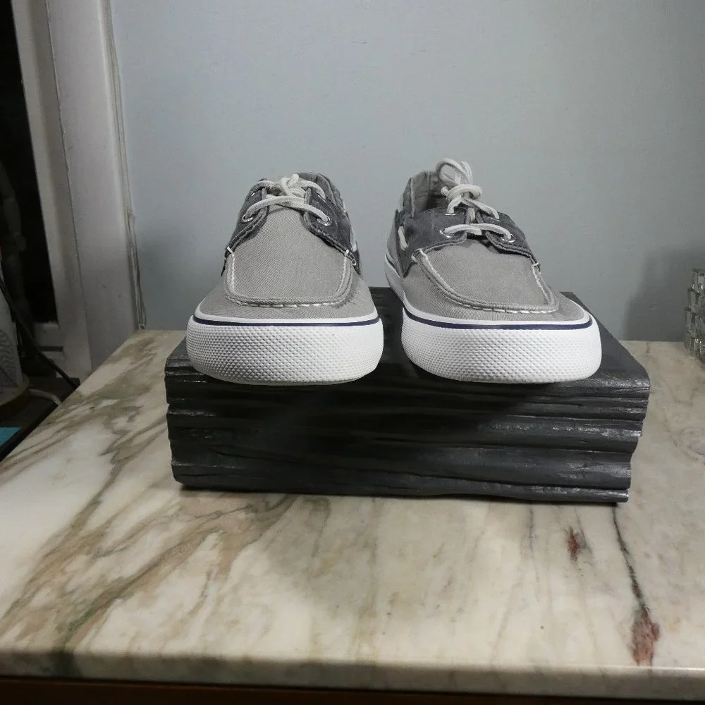 Sperry Men's Bahama II Boat Shoe, SW Grey/Navy, 11 M US